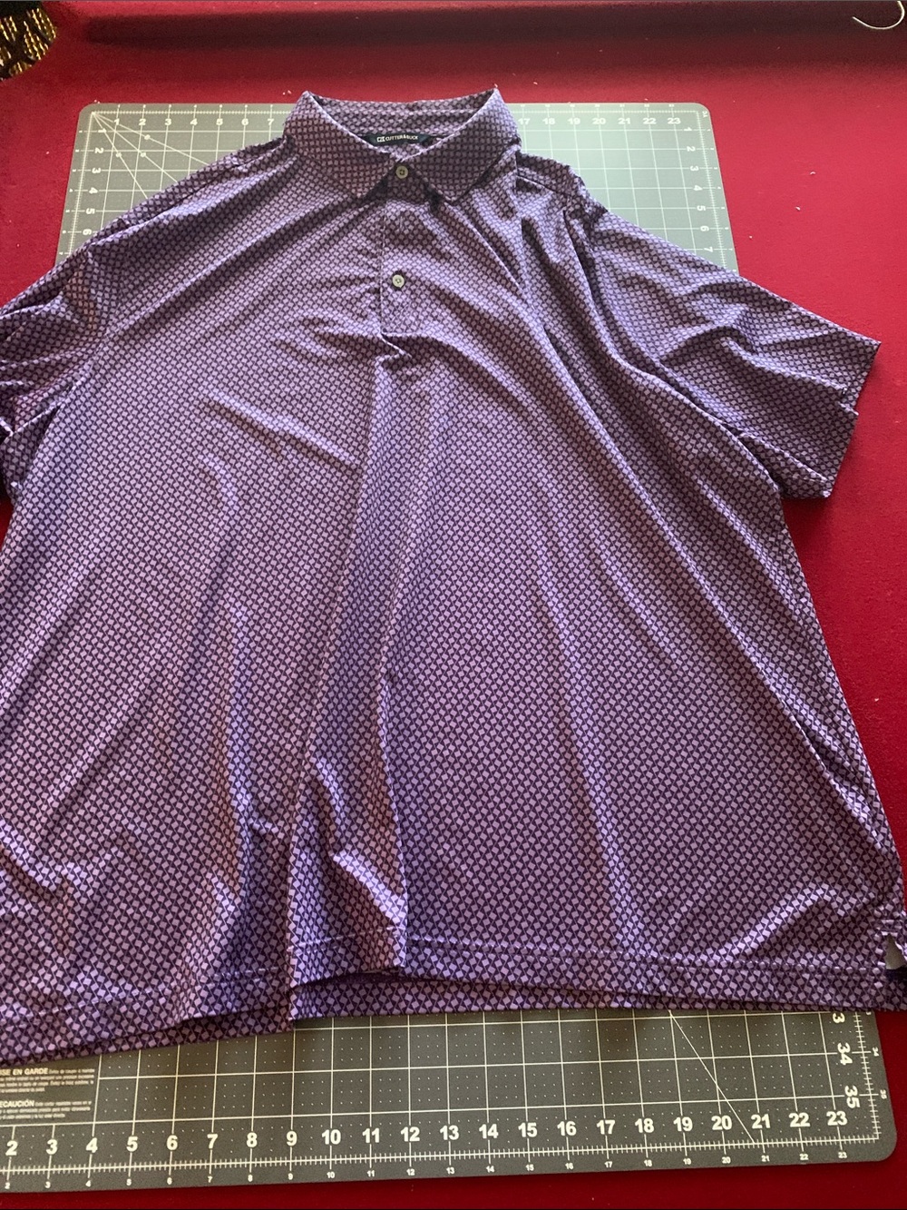 Cutter & Buck Purple Micro-Pattern Polo
